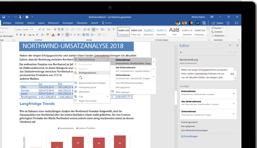 Screenshot: Microsoft Word in Office University mit Studentenrabatt
